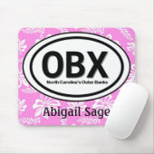 Gepersonaliseerde OBX Buitenbanken Roze Mousepad Muismat (Met muis)