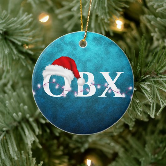 Gepersonaliseerde OBX Santa Hoed en verlichting Ke Keramisch Ornament (Boom)