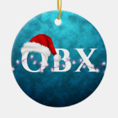 Gepersonaliseerde OBX Santa Hoed en verlichting Ke Keramisch Ornament (Voorkant)