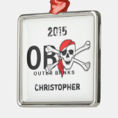 Gepersonaliseerde OBX schedel Crossbones Pirate Or Metalen Ornament (Links)