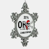 Gepersonaliseerde OBX schedel Crossbones Pirate Tin Sneeuwvlok Ornament (Links)