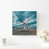Gepersonaliseerde Ocean Beach uitzicht Scène Vierkante Klok (Huis)