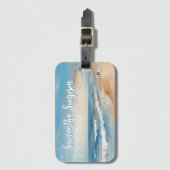 Gepersonaliseerde Ocean Beach Vakantie Scene Bagagelabel (Voorkant (verticaal))