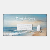 Gepersonaliseerde Ocean Beach Vakantie Scene Bureaumat (Keyboard & Muis)