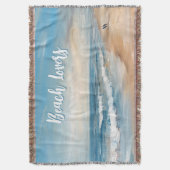 Gepersonaliseerde Ocean Beach Vakantie Scene Deken (Voorkant Verticaal)