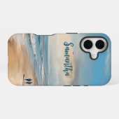 Gepersonaliseerde Ocean Beach Vakantie Scene iPhone 16 Hoesje (Achterkant horizontaal)