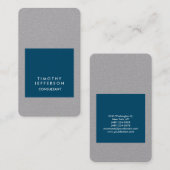 Gepersonaliseerde Ocean Blue Grey Elegant Modern Visitekaartje (Voorkant / Achterkant)