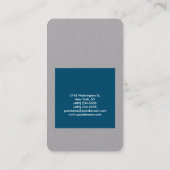Gepersonaliseerde Ocean Blue Grey Elegant Modern Visitekaartje (Achterkant)