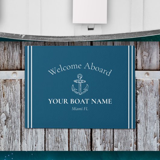 Gepersonaliseerde Ocean Blue Nautical Doormat 🌊⚓ Deurmat