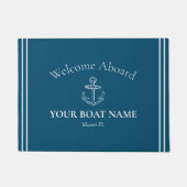 Gepersonaliseerde Ocean Blue Nautical Doormat 🌊⚓ Deurmat (Voorkant)
