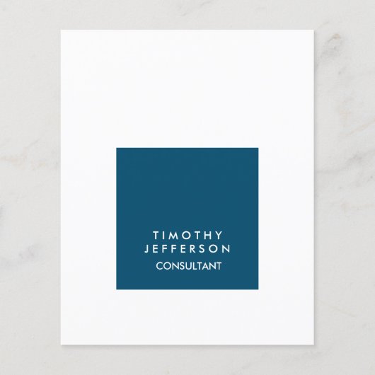 Gepersonaliseerde Ocean Blue White Elegant Modern Flyer (Voorkant)