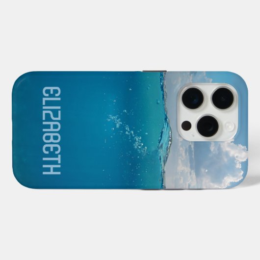 Gepersonaliseerde Ocean Photo iPhone 15 Pro Hoesje (Achterkant (horizontaal))