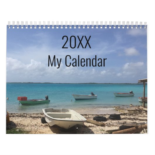 Gepersonaliseerde Ocean Waves Beach Scene Kalender (Hoes)