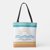 Gepersonaliseerde Ocean Waves Meisjes weekend Tote Bag (Achterkant)