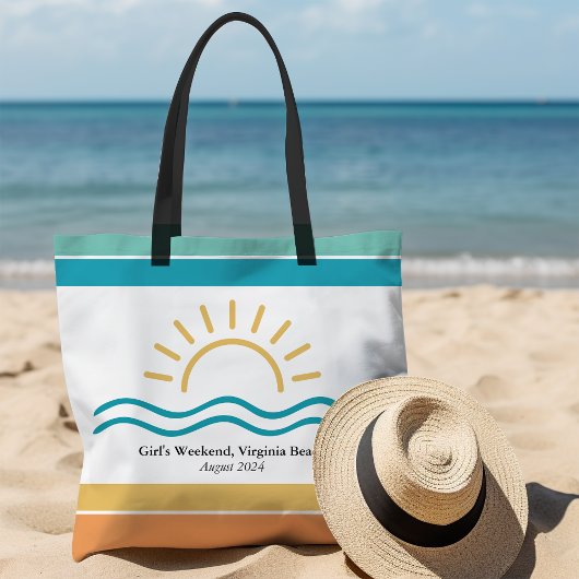 Gepersonaliseerde Ocean Waves Meisjes weekend Tote Bag