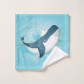 Gepersonaliseerde Ocean Whale Boy Bad Handdoek (Wasdoekje)