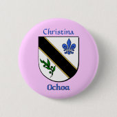 Gepersonaliseerde Ochoa Historisch Schild Ronde Button 5,7 Cm (Voorkant)