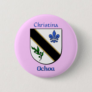 Gepersonaliseerde Ochoa Historisch Schild Ronde Button 5,7 Cm