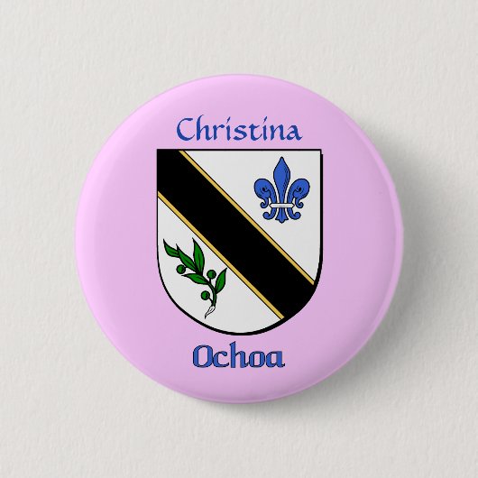 Gepersonaliseerde Ochoa Historisch Schild Ronde Button 5,7 Cm (Voorkant)