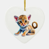 Gepersonaliseerde Ocicat Kitten Keramisch Ornament (Voorkant)