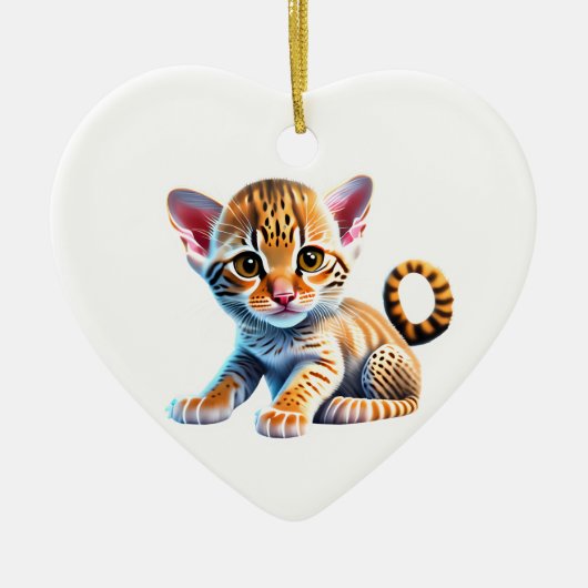 Gepersonaliseerde Ocicat Kitten Keramisch Ornament (Voorkant)