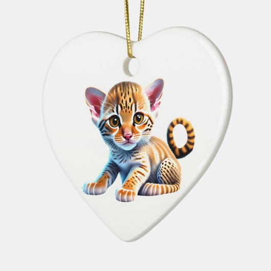 Gepersonaliseerde Ocicat Kitten Keramisch Ornament (Links)