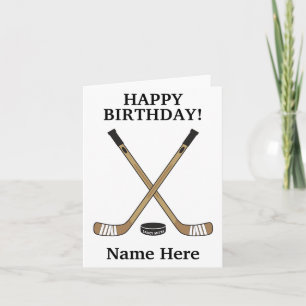 Gepersonaliseerde ockey Birthday Hockey Sticks Kaart