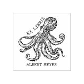 Gepersonaliseerde Octopus Ex Libris Boekplaat Rubberstempel (Afrduk)