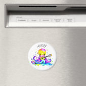 Gepersonaliseerde Octopus Spelen Gitaar Psychedeli Magneet (Insitu (Vaatwasser))