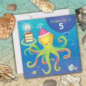 Gepersonaliseerde Octopus Verjaardag uitnodiging