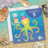 Gepersonaliseerde Octopus Verjaardag uitnodiging