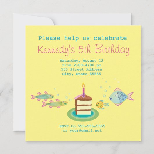 Gepersonaliseerde Octopus Verjaardag uitnodiging (Achterkant)