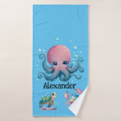 gepersonaliseerde octopusbadhanddoek badhanddoek (Badhanddoek)