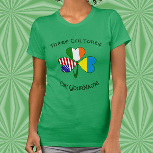 Gepersonaliseerde Oekraïne Ierland VS Shamrock Dam T-shirt