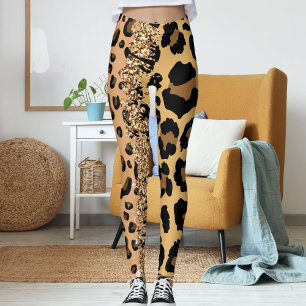 Gepersonaliseerde Oerwoud Cat Print Wild Animal Pa Leggings
