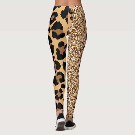 Gepersonaliseerde Oerwoud Cat Print Wild Animal Pa Leggings (Achterkant)