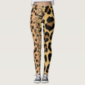 Gepersonaliseerde Oerwoud Cat Print Wild Animal Pa Leggings (Voorkant)