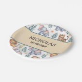 Gepersonaliseerde Oerwoud Safari Animals Waterverf Papieren Bordje (Gekanteld)