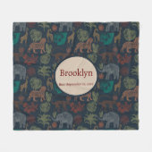 Gepersonaliseerde Oerwoud Safari Fleece Deken (Voorkant (Horizontaal))