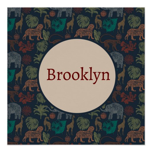 Gepersonaliseerde  Oerwoud Safari Perfect Poster (Voorkant)