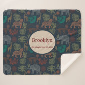 Gepersonaliseerde  Oerwoud Safari Sherpa Deken (Voorkant (horizontaal))