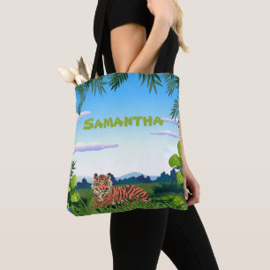 Gepersonaliseerde Oerwoud Tijger Tote Bag