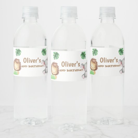 Gepersonaliseerde Oerwouden Waterverf Waterfles Etiket (Flessen)