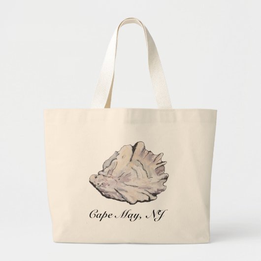 Gepersonaliseerde oester Waterverf Grote Tote Bag (Voorkant)