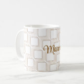 Gepersonaliseerde off-white tumbling squares Mok (Voorkant links)