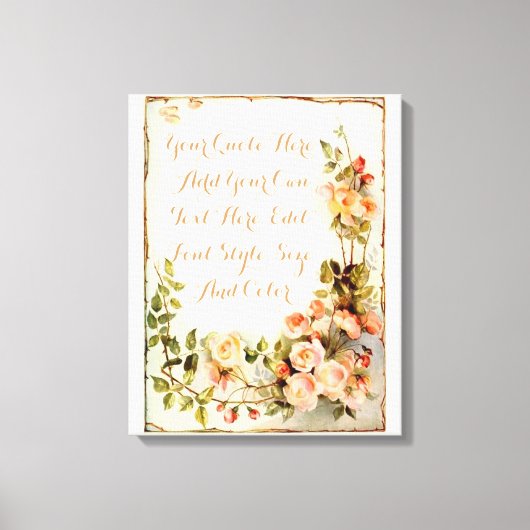 Gepersonaliseerde offerte met rozen canvas afdruk (Voorkant)