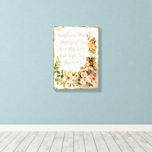 Gepersonaliseerde offerte met rozen canvas afdruk (Insitu (Houten vloer))