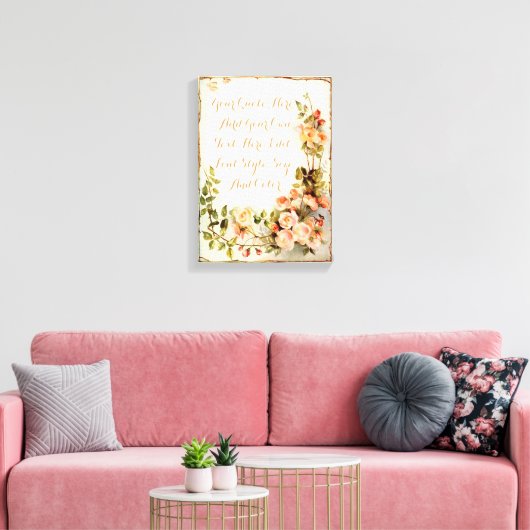 Gepersonaliseerde offerte met rozen canvas afdruk (Insitu (Woonkamer))