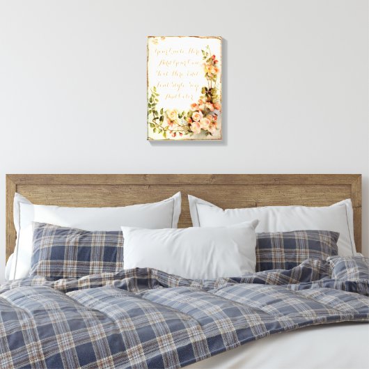 Gepersonaliseerde offerte met rozen canvas afdruk (Insitu (Slaapkamer))