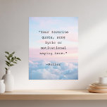 Gepersonaliseerde offerte Poster<br><div class="desc">Creëer uw eigen gepersonaliseerde offerte poster met uw aangepaste offerte in een minimalistische typografie typemachine stijl en sunset clouds achtergrond.</div>